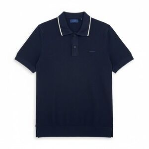 Gant Polo Shirt Knit‎ Tipped Collar Navy Blue Small